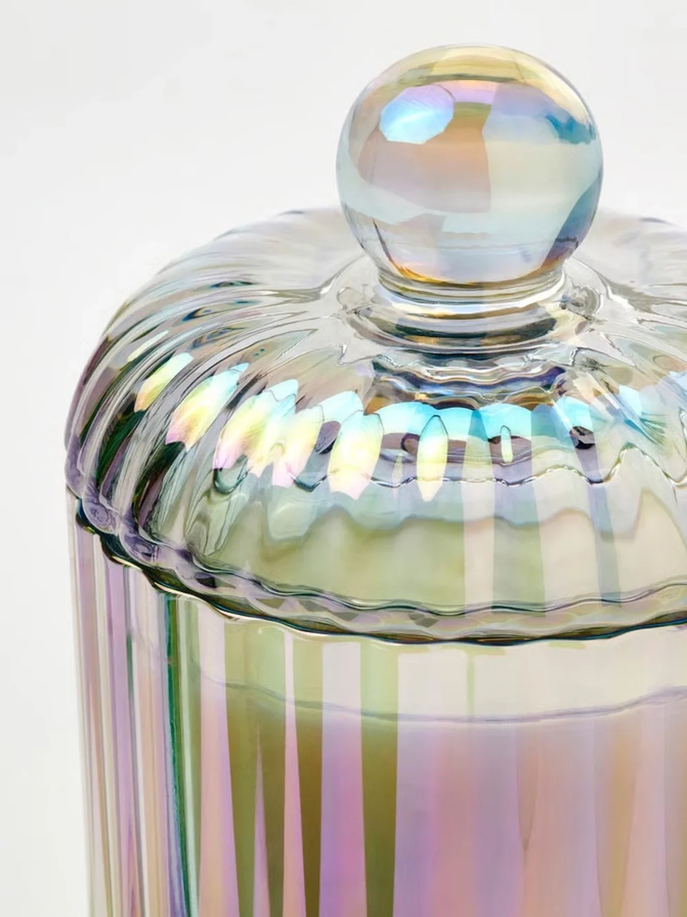 Iridescent Glass Jar Candle - Mother-of-Pearl